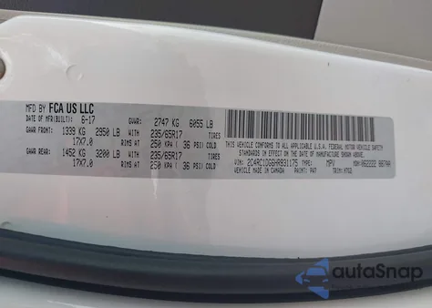 2017 Chrysler Pacifica Touring from USA, damaged, VIN 2C4RC1DG6HR831175